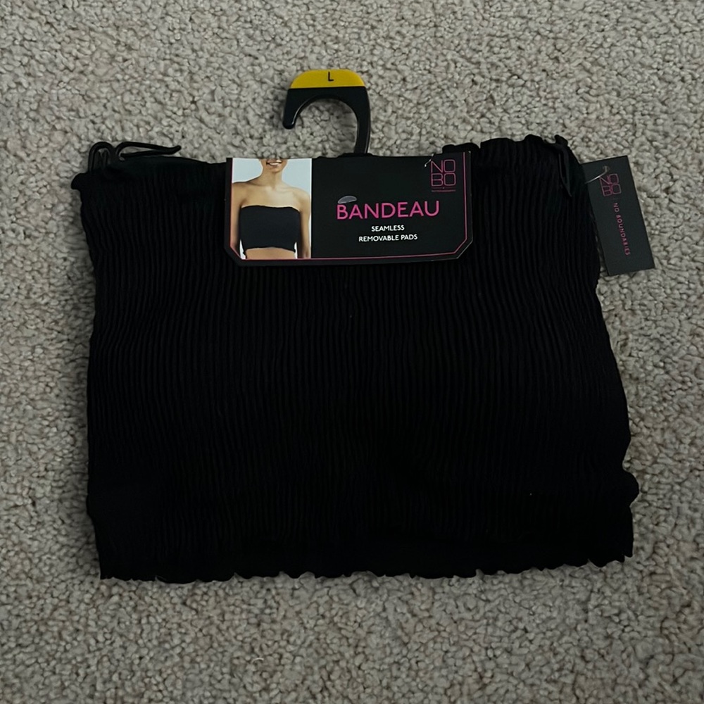 Black bandeau top, size L, NOBO